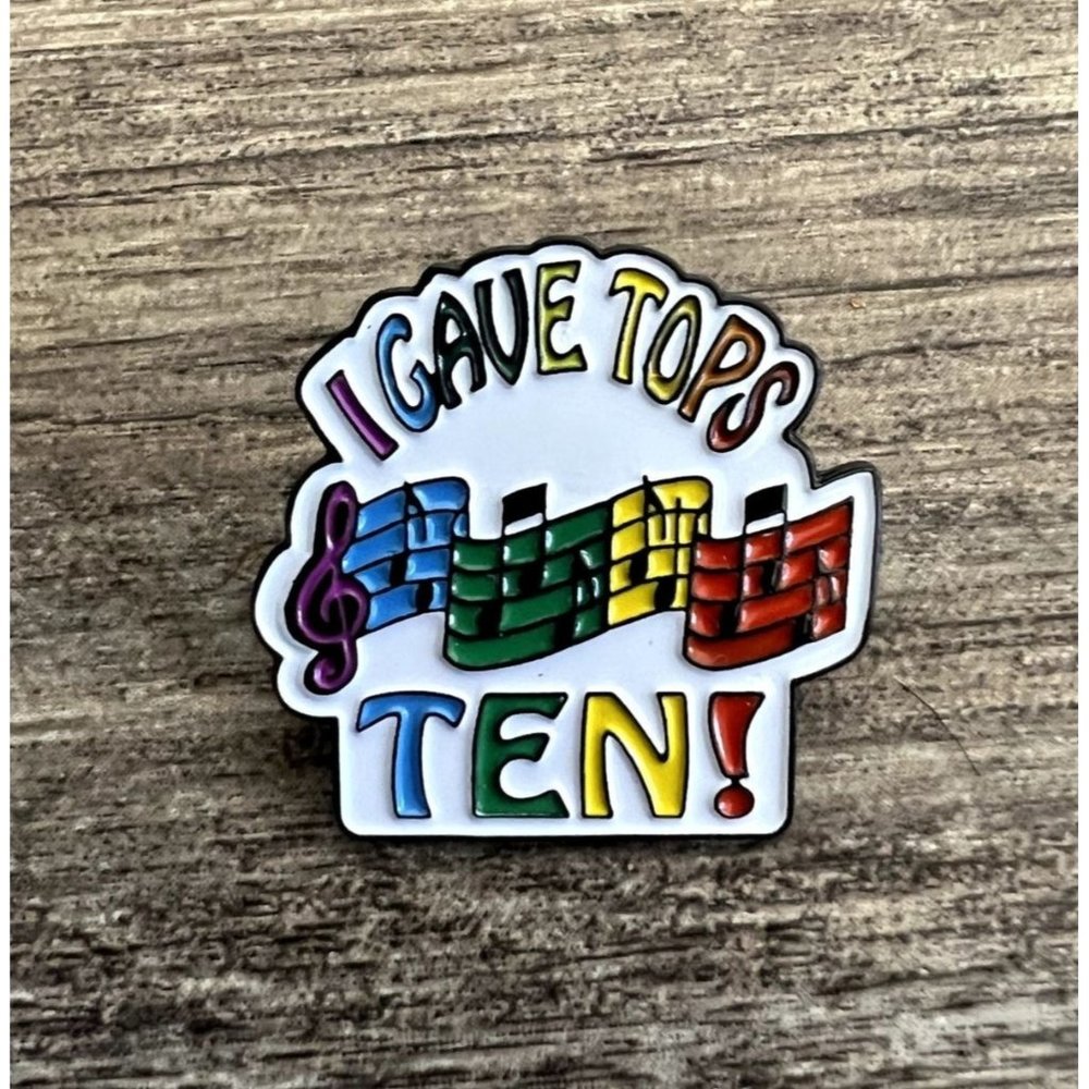 I Gave Tops Ten! Rainbow Music Notes Enamel Pin Weight Pride
